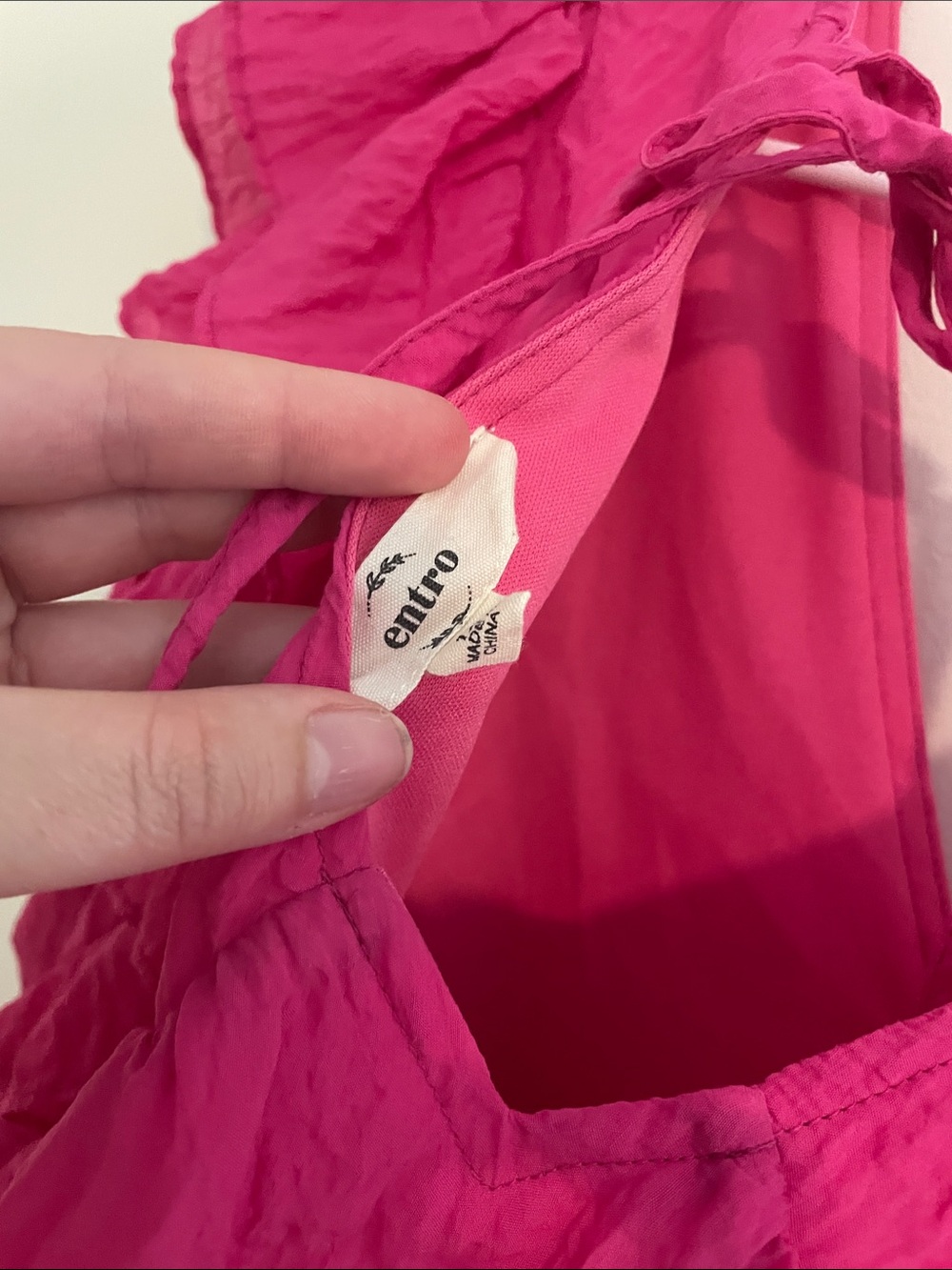 Source Unknown Fuchsia Ruffled V-Neck Blouse - Picture 3 of 3